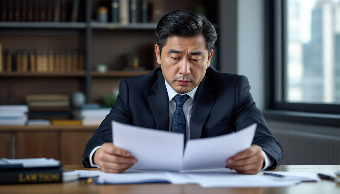 내부자 거래 관련 법적 경고를 확인하는 직장인