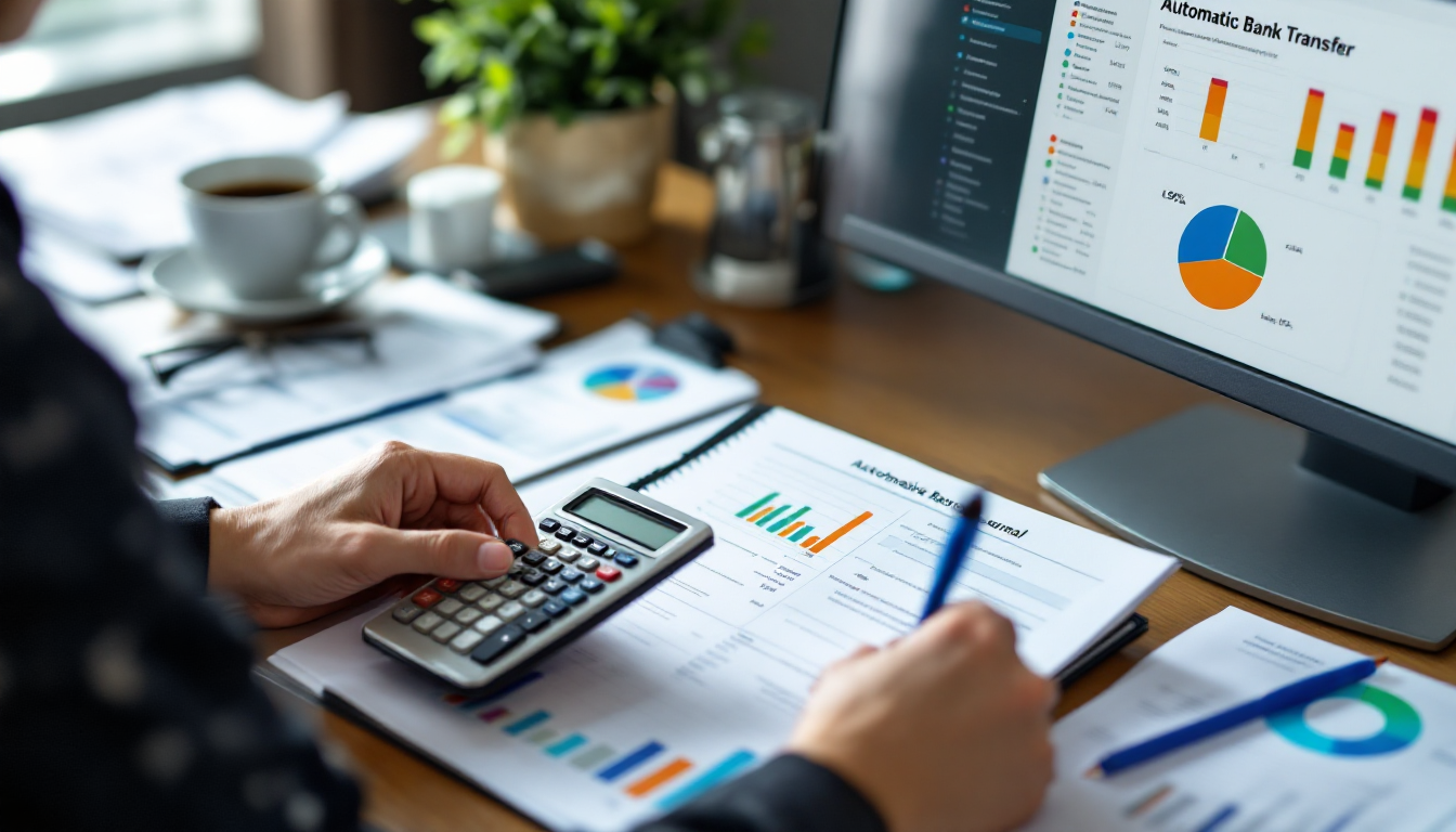 적립식 투자를 설정하는 투자자의 손