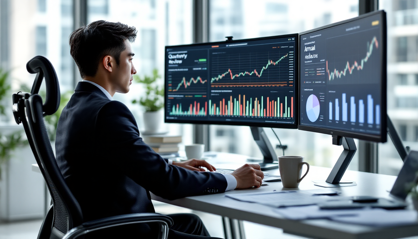 포트폴리오 리밸런싱 주기를 관리하는 자산운용 전문가