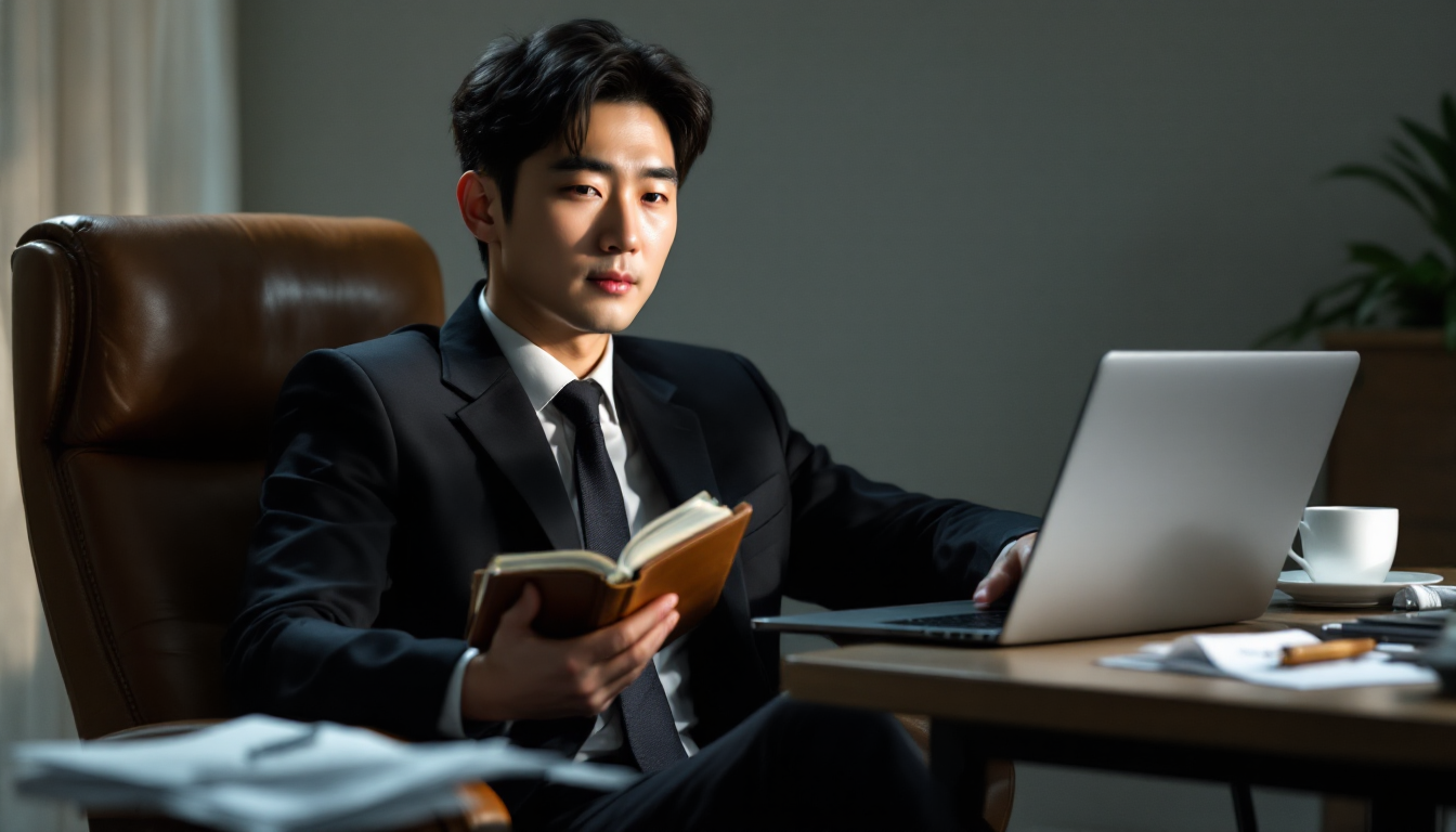 규칙 준수와 꾸준함을 상징하는 Turtle Rules 화면과 거래일지를 든 한국인 트레이더 이미지