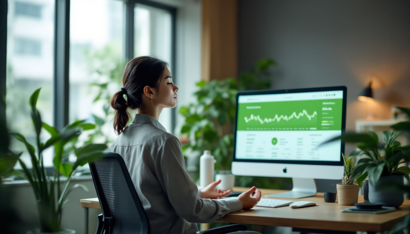 투자 스트레스를 관리하는 직장인의 명상