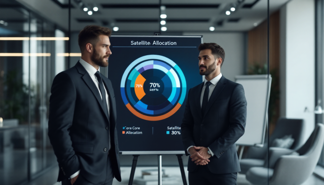 코어-새틀라이트 포트폴리오 구조를 설명하는 금융 전문가