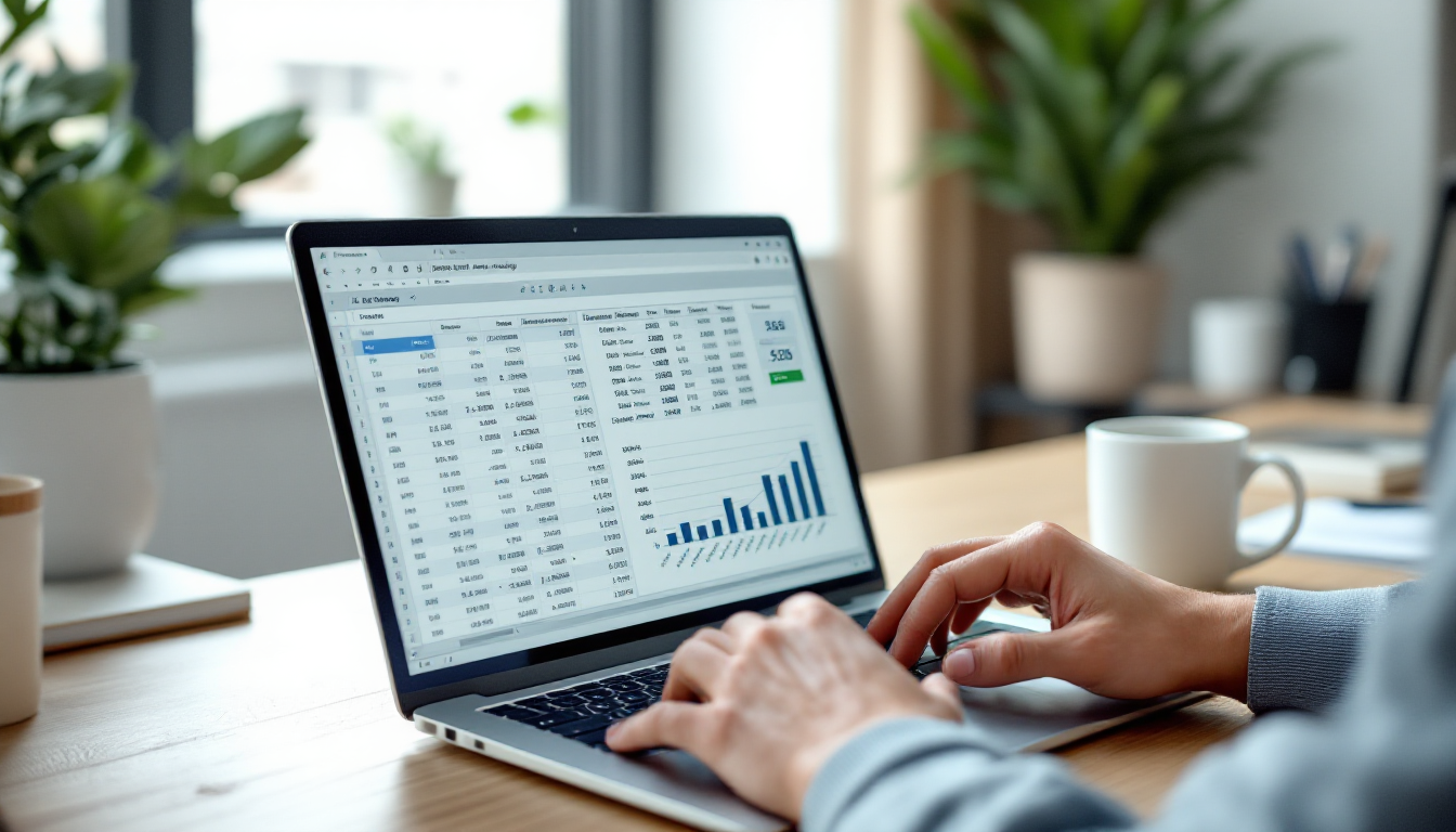 엑셀로 분할매수 계산기를 만들고 있는 모습