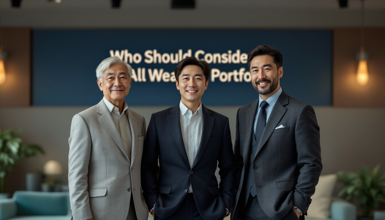 은퇴자 직장인 안정적 장기 성장을 원하는 사람 등 올웨더 추천 대상자를 보여주는 그룹 이미지