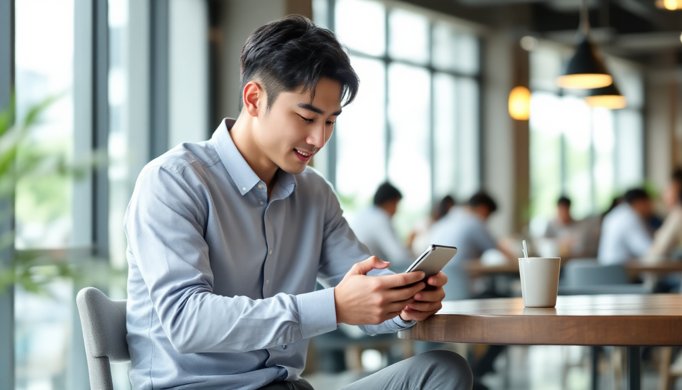 점심시간에 투자 포트폴리오를 확인하는 직장인