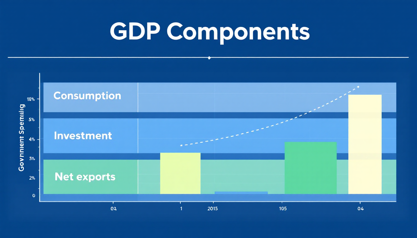 GDP 구성요소를 보여주는 인포그래픽 차트