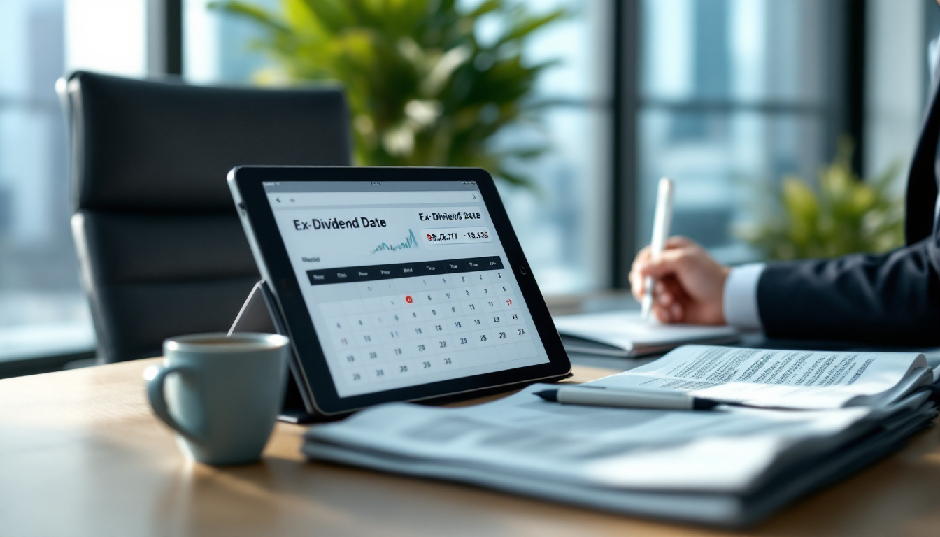 배당락일과 배당기준일을 확인하는 투자자가 달력을 보는 모습