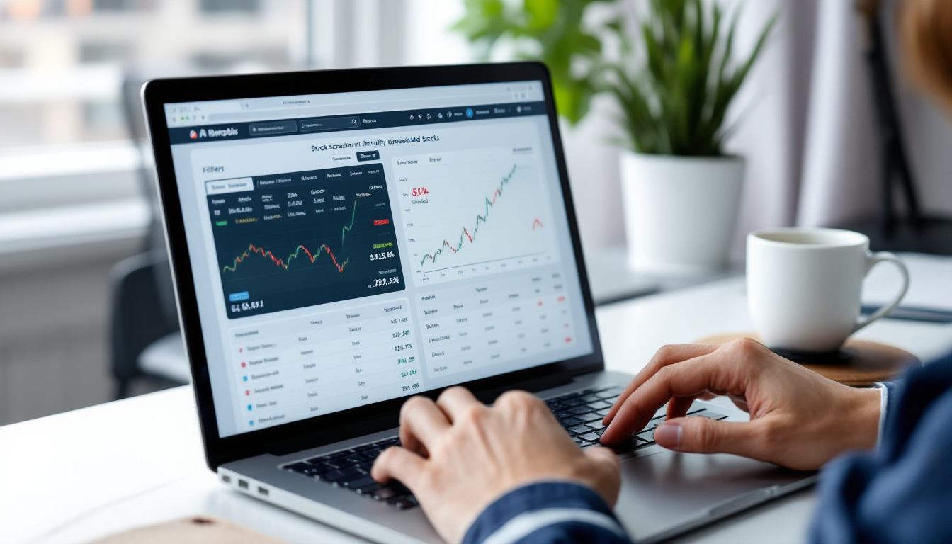 저평가 주식을 찾기 위한 스크리닝 도구 사용 모습