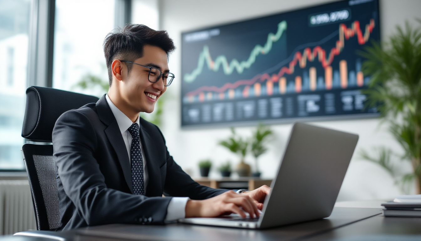 성공적인 투자 포트폴리오를 관리하는 직장인